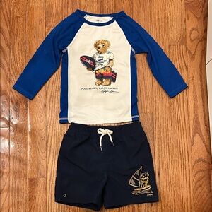 Baby Ralph Lauren Rashguard and Swim Shorts Set - 24M